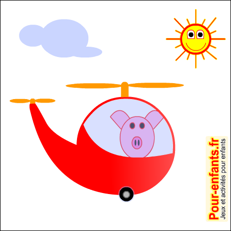 Comment dessiner un helicoptre.Dessin helicoptre cartoon. Helicoptere pour les petits.